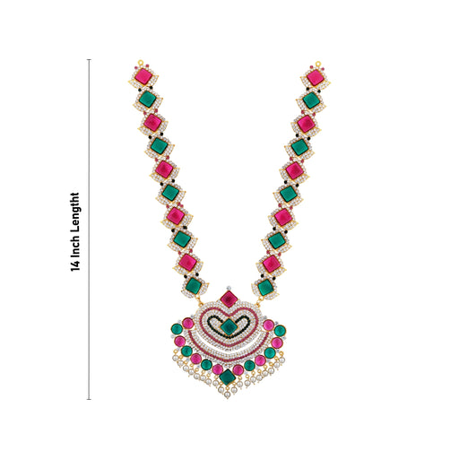 Stone Haram - 14 Inches | Multicolour Stone Jewellery/ Long Necklace for Deity - Neck & Body Accessories