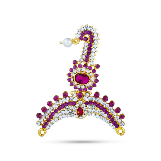 Stone Thura Kireetam - 3 Inches | Multicolour Stone Crown/ Stone Kiritam/ Stone Mukut for Deity - Head & Face Accessories