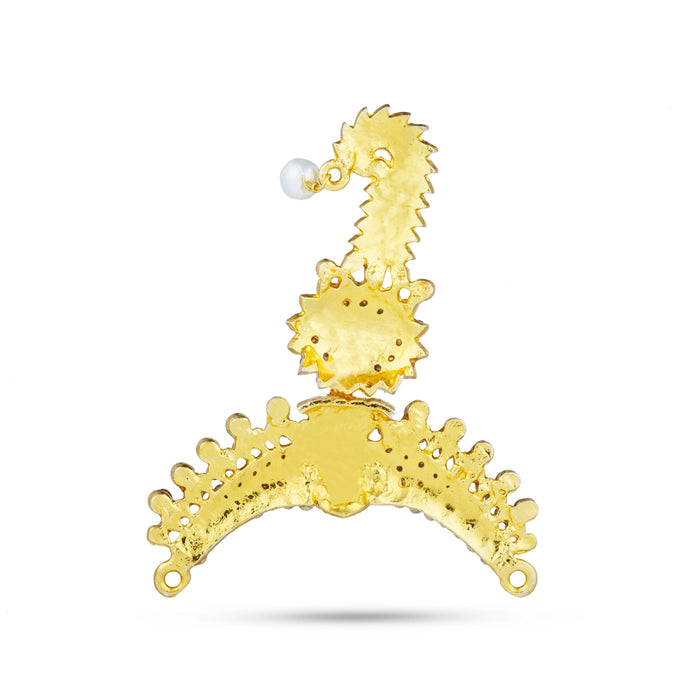 Stone Thura Kireetam - 3 Inches | Multicolour Stone Crown/ Stone Kiritam/ Stone Mukut for Deity - Head & Face Accessories