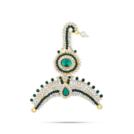 Stone Thura Kireetam - 3.5 Inches | Multicolour Stone Crown/ Stone Kiritam/ Stone Mukut for Deity - Head & Face Accessories