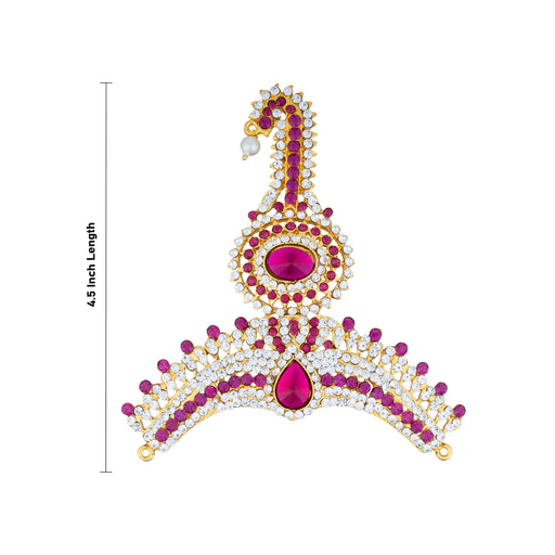 Stone Thura Kireetam - 4.5 Inches | Stone Crown/ Stone Kiritam/ Stone Mukut for Deity - Head & Face Accessories