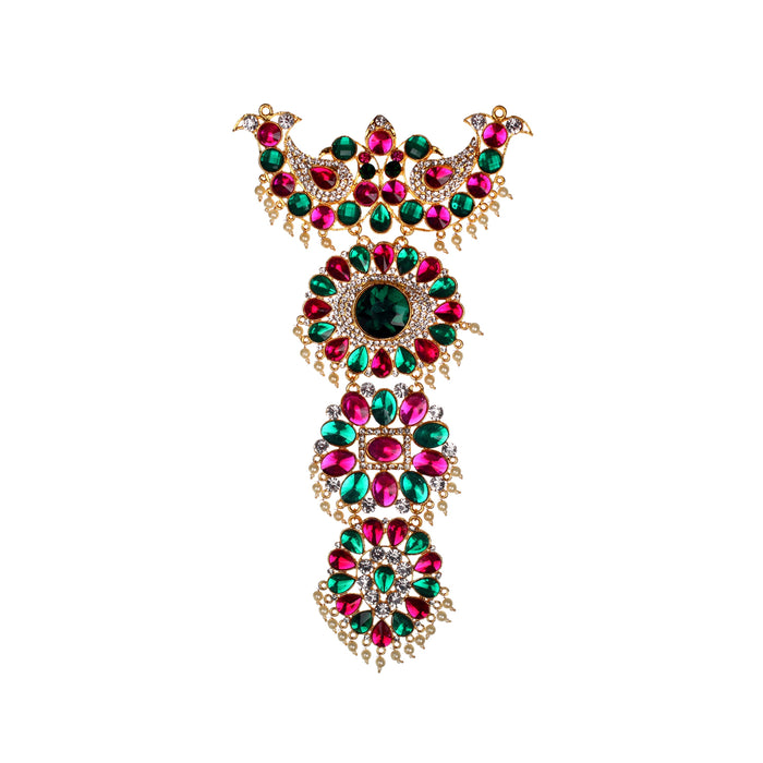 Stone Necklace - 10 x 6 Inches | Multicolour Stone Jewelry/ Jewellery for Deity