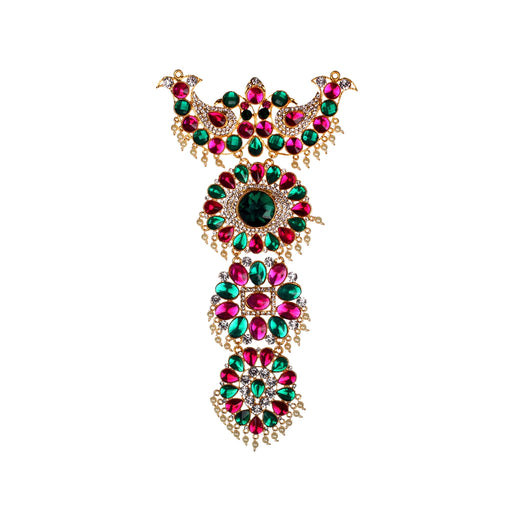 Stone Necklace - 10 x 6 Inches | Multicolour Stone Jewelry/ Jewellery for Deity - Neck & Body Accessories