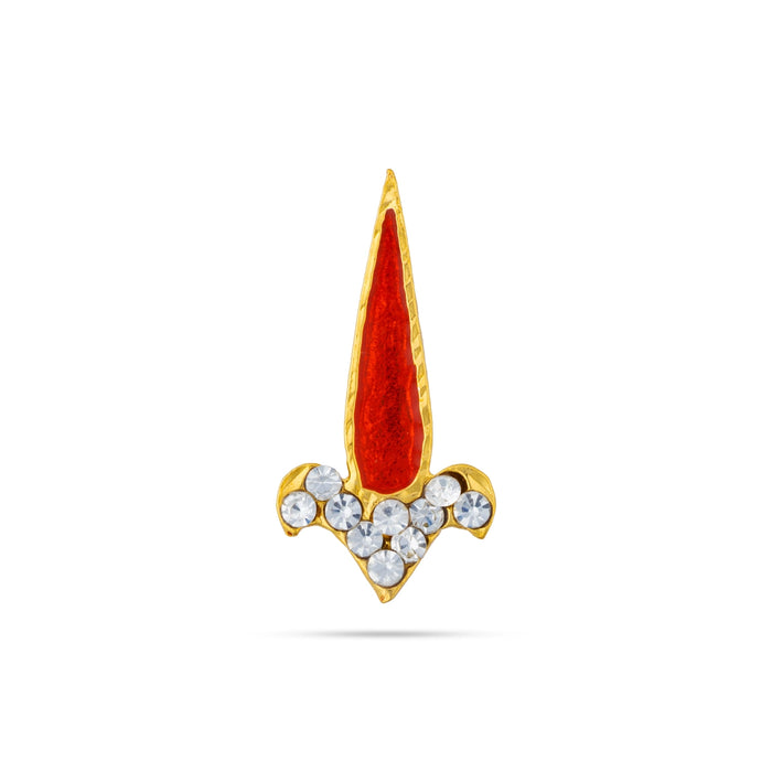 Stone Pottu - 1 x 0.5 Inches | Stone Bindi/ Stone Tilakam/ Stone Tilak for Deity