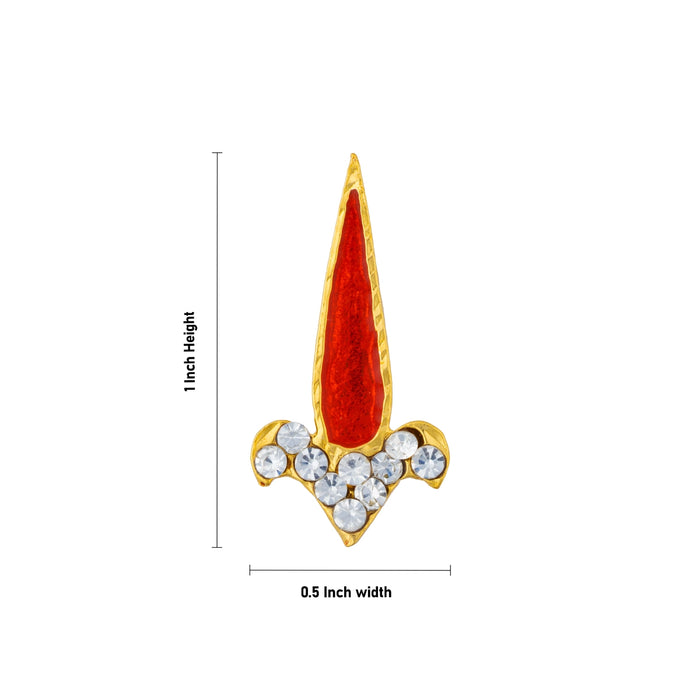 Stone Pottu - 1 x 0.5 Inches | Stone Bindi/ Stone Tilakam/ Stone Tilak for Deity