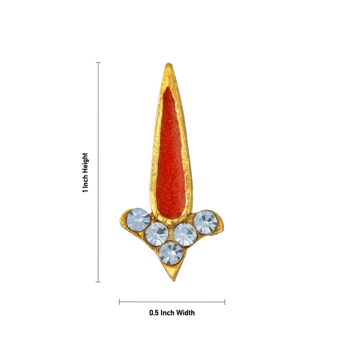 Tilak - 1 x 0.5 Inches | Pottu / Stone Tikka/ Enamel With Stone Design Tilakam