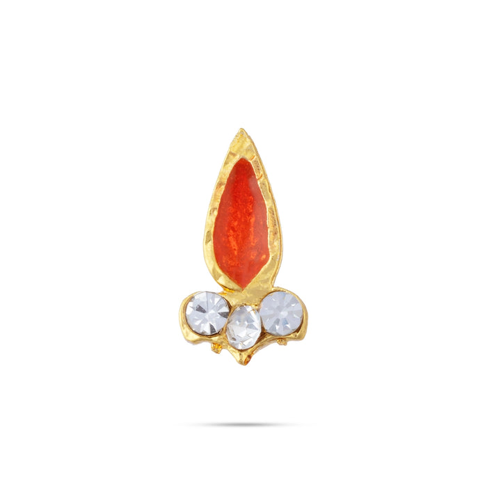 Stone Bindi - 0.5 x 0.25 Inches | Stone Pottu/ Tilak With Stone/ Tikka For Amman Alangaram