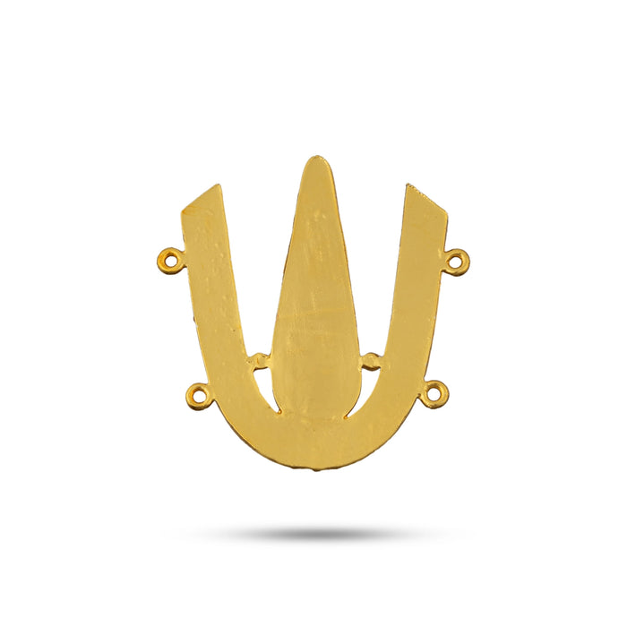 Stone Vishnu Tilak - 2.5 x 2.25 Inches | U Shape Stone Namam/ Perumal Namam for Deity/ 20 Gms Approx - Head & Face Accessories