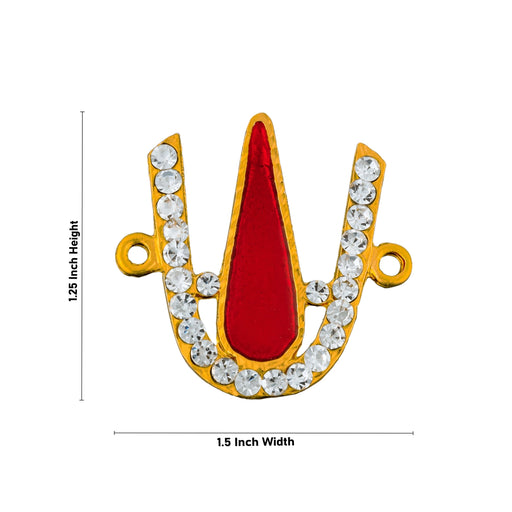 Stone Vishnu Tilak - 1.25 x 1.5 Inches | U Shape Stone Namam/ Perumal Namam for Deity/ 10 Gms Approx - Head & Face Accessories