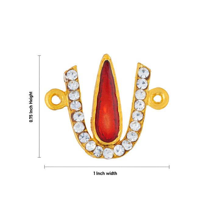 Vishnu Tilak - 0.75 x 1 Inches | U Shape Perumal Namam/ Stone Vishnu Namam For Deity Decor