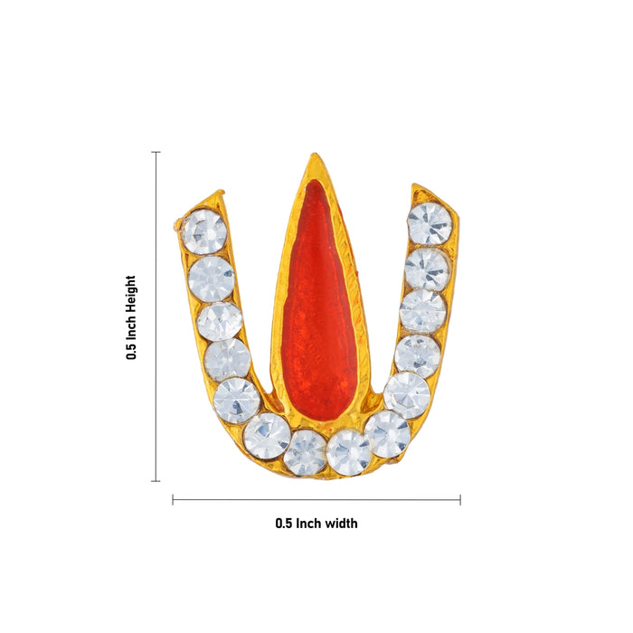 Perumal Namam - 0.5 x 0.5 Inches | Stone Tilak/ U Shape Vishnu Namam For Deity