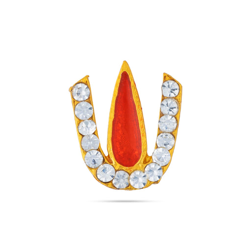 Stone Perumal Namam - 1.25 x 0.75 Inches | Stone Vishnu Tilakam / U Shape Namam for Deity Decor - Head & Face Accessories
