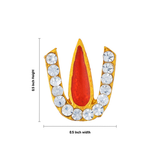 Stone Perumal Namam - 1.25 x 0.75 Inches | Stone Vishnu Tilakam / U Shape Namam for Deity Decor - Head & Face Accessories