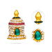 Stone Kireedam - 2 x 1 Inches | Multicolour Stone Kiridam/ Round Stone Crown for Deity/ 20 Gms Approx - Head & Face Accessories