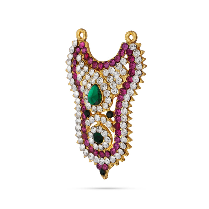 Stone Haram - 2.25 Inches | Multicolour Stone Necklace/ Stone Jewellery for Deity Decor/ 15 Gms Approx - Neck & Body Accessories