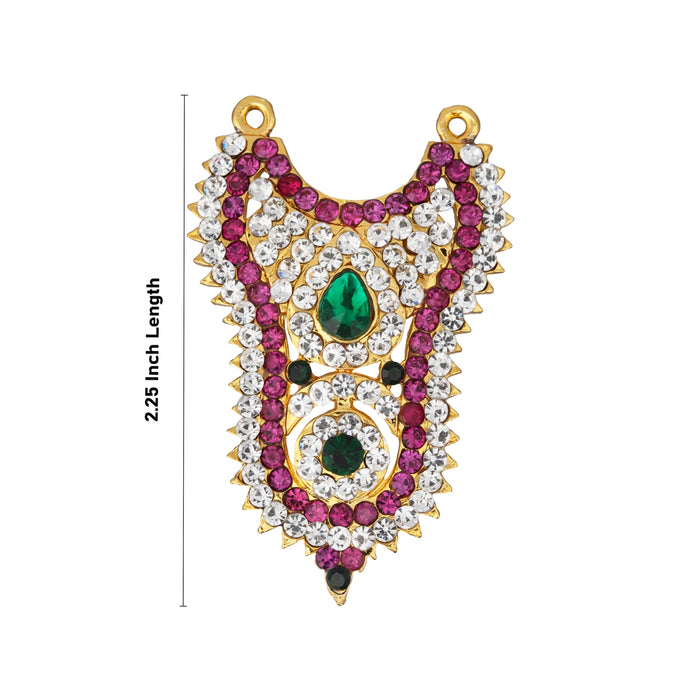 Stone Haram - 2.25 Inches | Multicolour Stone Necklace/ Stone Jewellery for Deity Decor/ 15 Gms Approx - Neck & Body Accessories
