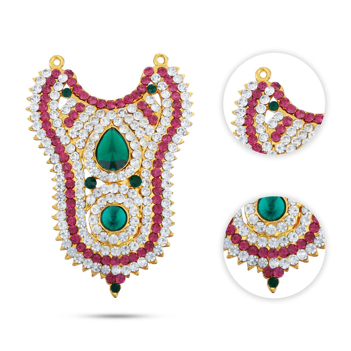 Stone Haram - 3 Inches | Multicoloured Stone Necklace/ Stone Jewellery for Deity Decor - Neck & Body Accessories