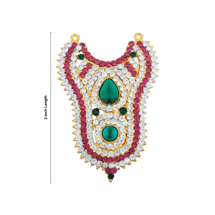Stone Haram - 3 Inches | Multicoloured Stone Necklace/ Stone Jewellery for Deity Decor - Neck & Body Accessories
