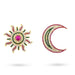 Stone Sun And Moon Pair - 3 x 4 Inches | Hair Accessories/ Sun Moon Stone Jewellery For Deity - Head & Face Accessories