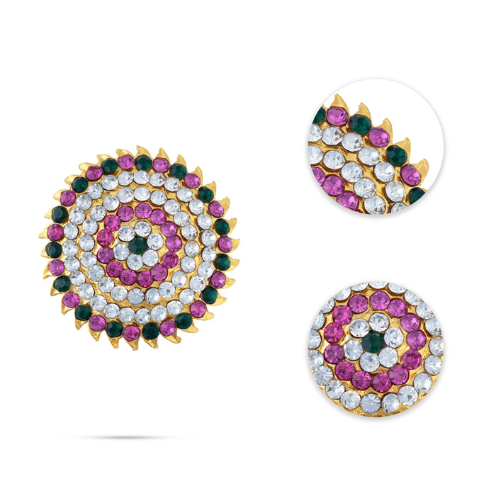 Sun And Moon Pair - 1 x 0.5 Inches | Hair Accessories/ Multicolour Stone Jewellery/ Sun Moon for Deity