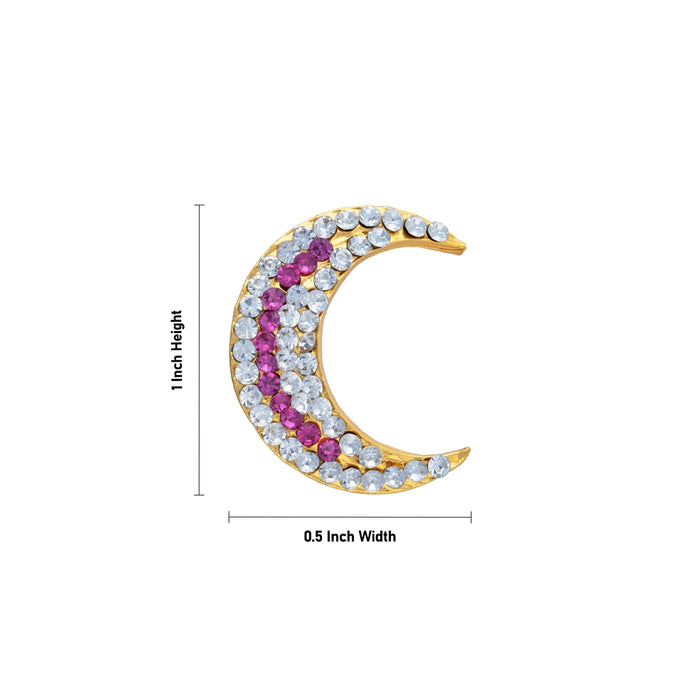Sun And Moon Pair - 1 x 0.5 Inches | Hair Accessories/ Multicolour Stone Jewellery/ Sun Moon for Deity
