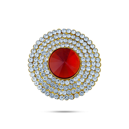 Stone Pottu - 1.5 Inches | Stone Tilak/ Stone Bindi/ Stone Jewellery for Deity Decor/ Assorted Colour - Head & Face Accessories