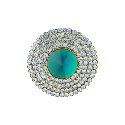 Stone Pottu - 1.5 Inches | Stone Tilak/ Stone Bindi/ Stone Jewellery for Deity Decor/ Assorted Colour - Head & Face Accessories