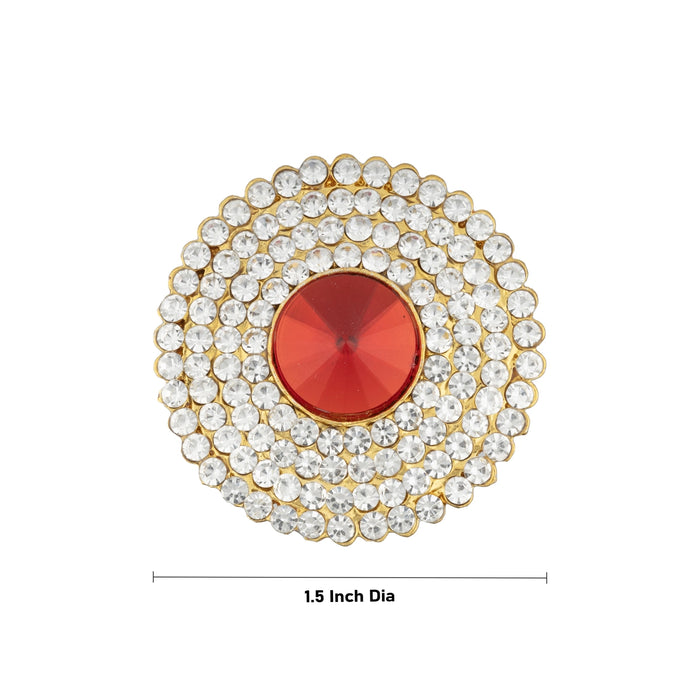 Stone Pottu - 1.5 Inches | Multicolour Stone Bindi for Deity Decor/ 10 Gms Approx - Head & Face Accessories