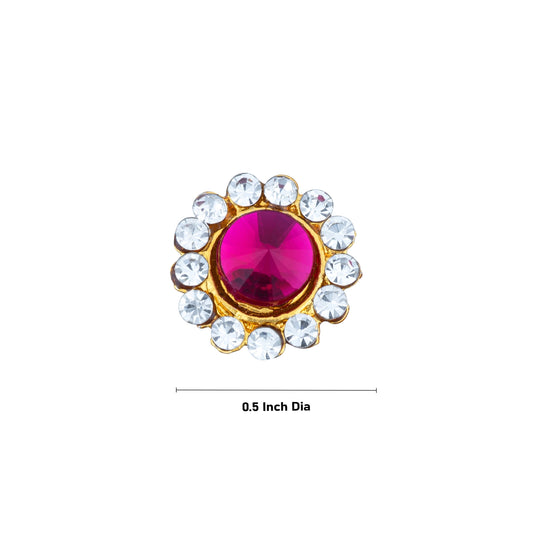 Stone Pottu - 0.5 Inch | Stone Tilak/ Stone Bindi for Deity - Head & Face Accessories