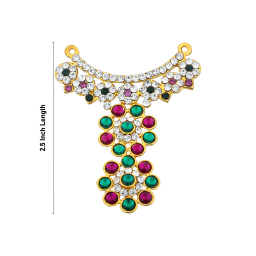 Stone Necklace - 2.5 Inches | Multicolour Stone Jewellery for Deity Decor - Neck & Body Accessories