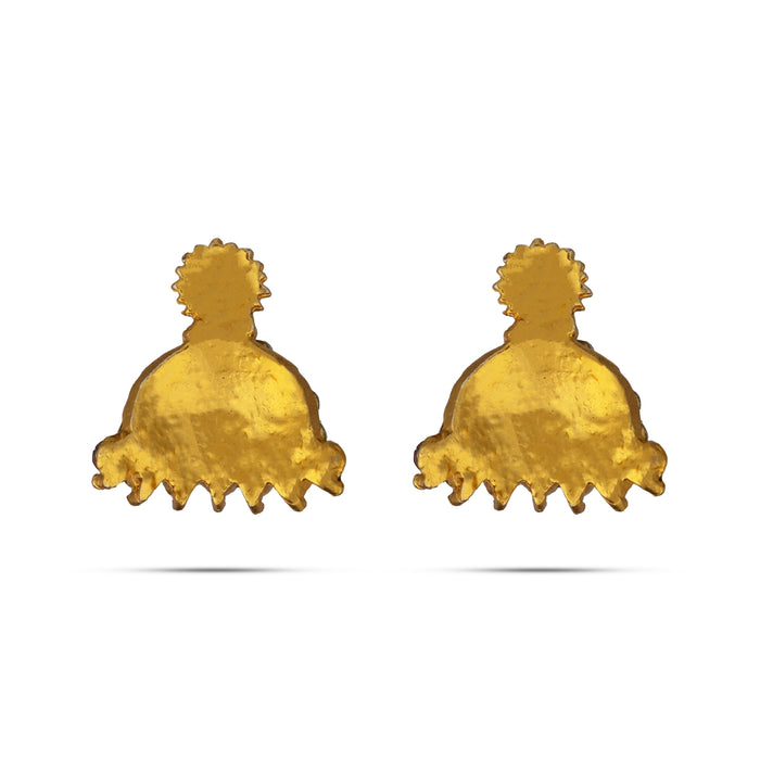 Stone Earring Pair - 0.5 Inch | Stud Earring/ Multicolour Stone Karnapathiram for Deity/ 5 Gms Approx - Head & Face Accessories