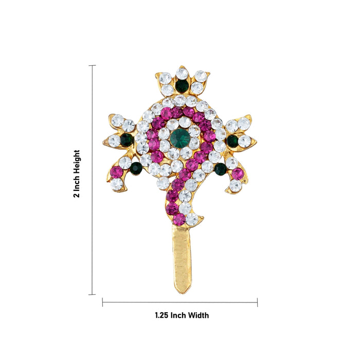 Shankh Chakra Pair - 2 x 1.25 Inches | Multicolour Stone Shanka Chakra/ Artificial Jewelry for Deity - Deity Accessories
