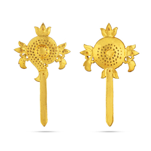 Balaji Shankh Chakra Pair - 4 x 2 Inches | Multicolour Stone Shankha Chakra/ Shanka Chakra For Deity Decor - Deity Accessories