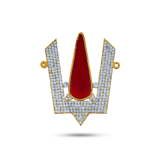 Stone Vishnu Tilak - 3.5 x 3 Inches | V Shape Stone Namam/ Perumal Namam for Deity/ 40 Gms Approx - Head & Face Accessories