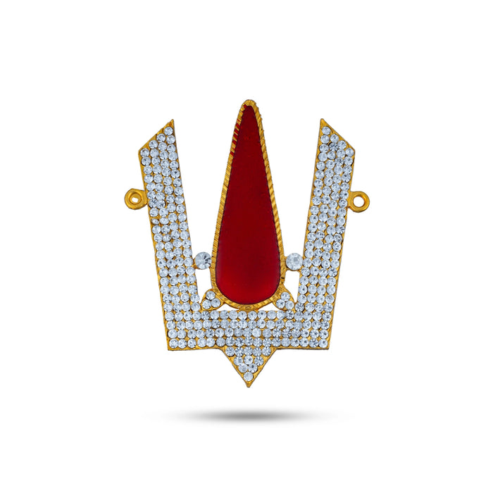 Stone Vishnu Tilak - 3.5 x 3 Inches | V Shape Stone Namam/ Perumal Namam for Deity/ 40 Gms Approx - Head & Face Accessories