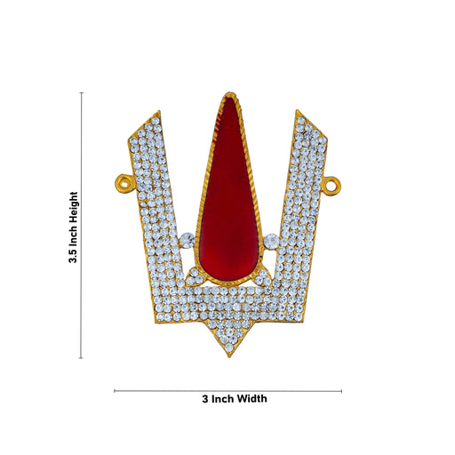 Stone Vishnu Tilak - 3.5 x 3 Inches | V Shape Stone Namam/ Perumal Namam for Deity/ 40 Gms Approx - Head & Face Accessories