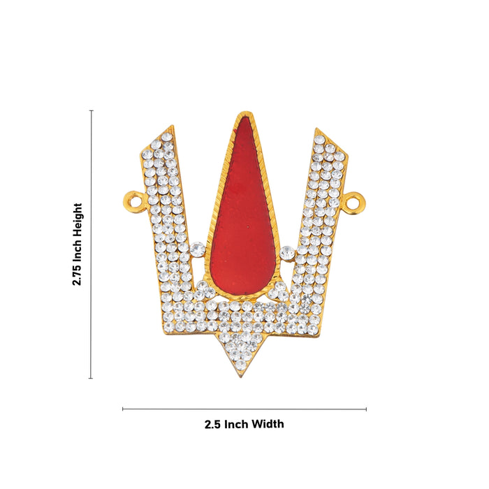 Stone Vishnu Tilak - 2.75 x 2.5 Inches | V Shape Stone Namam/ Perumal Namam for Deity/ 30 Gms Approx - Head & Face Accessories