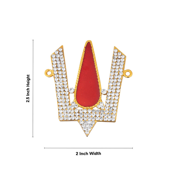 Stone Vishnu Tilak - 2.5 x 2 Inches | V Shape Stone Namam/ Perumal Namam for Deity/ 20 Gms Approx - Head & Face Accessories