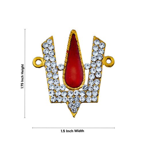Stone Vishnu Tilak - 1.75 x 1.5 Inches | V Shape Stone Namam/ Perumal Namam for Deity/ 10 Gms Approx - Head & Face Accessories