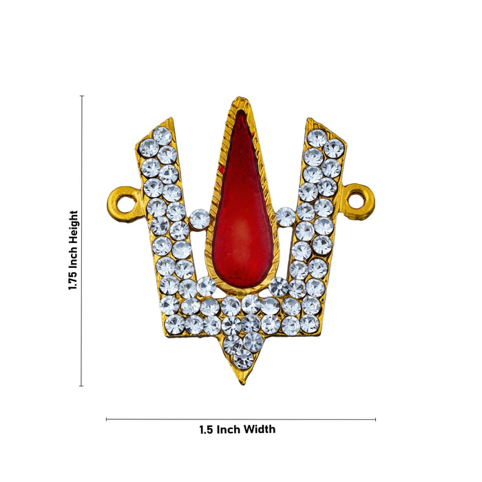 Stone Vishnu Tilak - 1.75 x 1.5 Inches | V Shape Stone Namam/ Perumal Namam for Deity/ 10 Gms Approx - Head & Face Accessories