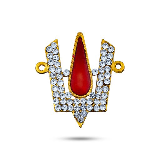 Stone Vishnu Tilak - 1.5 x 1.5 Inches | V Shape Stone Namam/ Perumal Namam for Deity/ 10 Gms Approx - Head & Face Accessories