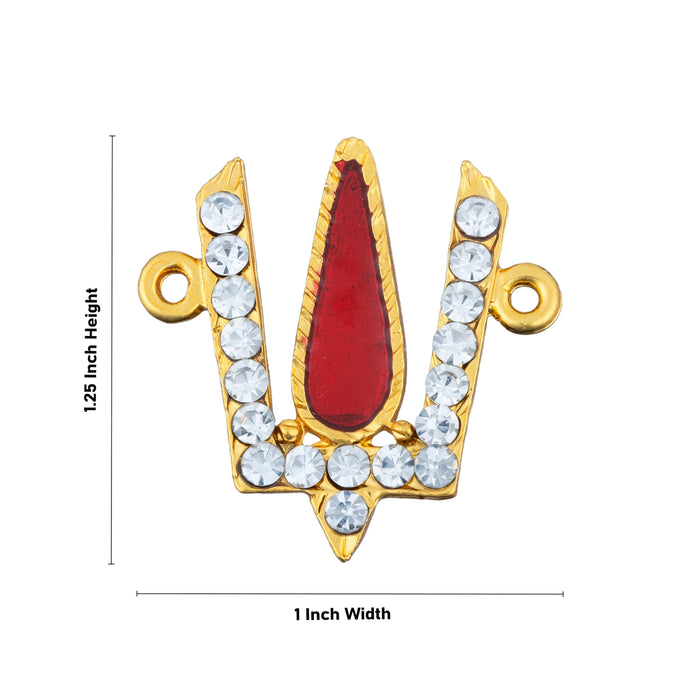 Stone Vishnu Tilak - 1.25 x 1 Inches | V Shape Stone Namam/ Perumal Namam for Deity/ 10 Gms Approx - Head & Face Accessories