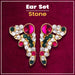 Stone Earring - 1 x 0.5 Inches | Stone Ear Studs/ Karnapathiram/ Multicolour Stone Jewellery for Deity - Head & Face Accessories