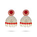 Stone Earring Pair - 4 Inches | Stud Earring/ Multicolour Stone Karnapathiram for Deity/ 115 Gms Approx - Head & Face Accessories