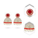 Stone Earring Pair - 4 Inches | Stud Earring/ Multicolour Stone Karnapathiram for Deity/ 115 Gms Approx - Head & Face Accessories