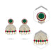 Stone Earring Pair - 4 Inches | Stud Earring/ Multicolour Stone Karnapathiram for Deity/ 115 Gms Approx - Head & Face Accessories