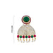 Stone Earring Pair - 4 Inches | Stud Earring/ Multicolour Stone Karnapathiram for Deity/ 115 Gms Approx - Head & Face Accessories