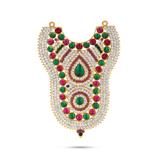 Stone Necklace - 5 Inches | Multicolour Stone Haram/ Stone Jewelry for Deity - Neck & Body Accessories