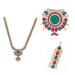 Stone Necklace & Stone Haram Pair - 13 Inches | Multicolour Stone Jewellery/ Artificial Jewelry for Deity - Neck & Body Accessories