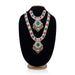 Stone Necklace & Stone Haram Pair - 12 Inches | Artificial Jewelry/ Stone Jewellery For Deity Decor - Neck & Body Accessories